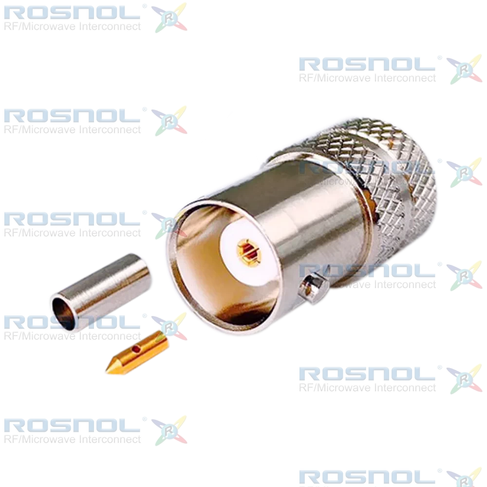 BNC Jack (Female) Straight Cable Connector for RG-178, RG-196A, DC- 4 GHz VSWR 1.17