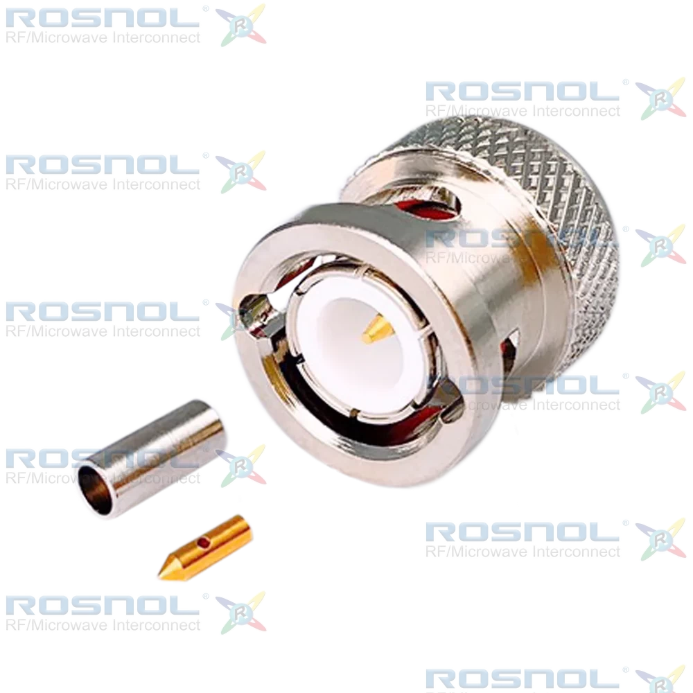 BNC Plug (Male) Straight Cable Connector for RG-178, RG-196, DC-4GHz VSWR1.22