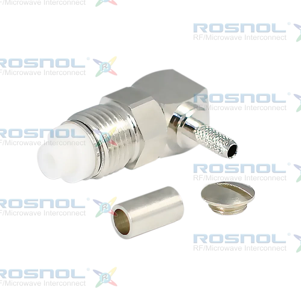 FME Jack (Female) Right-Angle Cable Connector for RG-174, RG-188A, RG-316, BELDEN 7805, DC -2.5 GHz