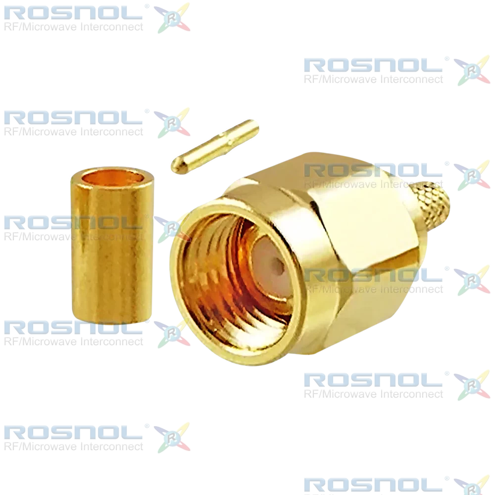 SMA Plug (Male) Cable Connector for RG-174, RG-188A, RG-316, BELDEN 7805, DC- 6 GHz VSWR 1.20