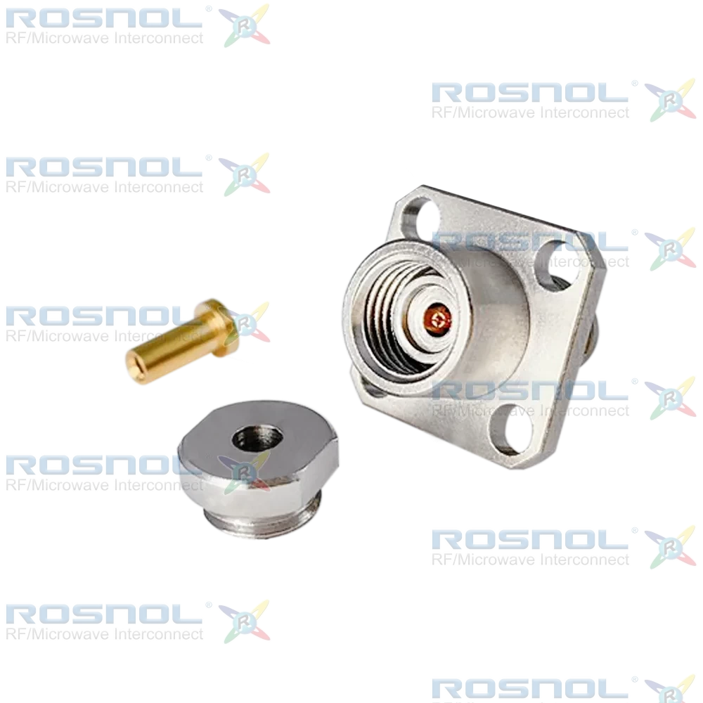 Precision SMA Jack (Female) 4 Hole Panel Cable Connector for SR-047, SF-047, RSF-047-PVC, RSF-047-FEP, DC -26.5GHz VSWR 1.30