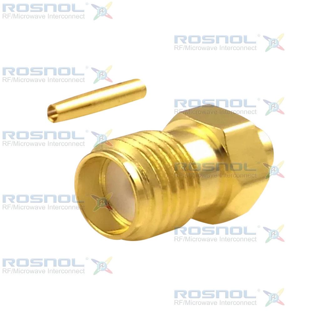 SMA Jack (Female) Straight Cable Connector for RSR-086, RSF-086, RSF-086-FEP, RSF-086-PVC, RG-405, EF-405, Belden 1671A, Belden 1671J, DC-18GHz VSWR1.20