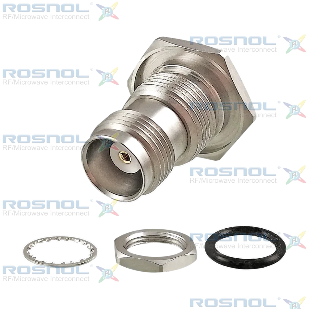 TNC Jack (Female) Bulkhead Cable Connector for RSR-086, RSF-086, RSF-086-FEP, RSF-086-PVC, RG-405, EF-405, Belden 1671A, Belden 1671J, DC-11GHz VSWR 1.09