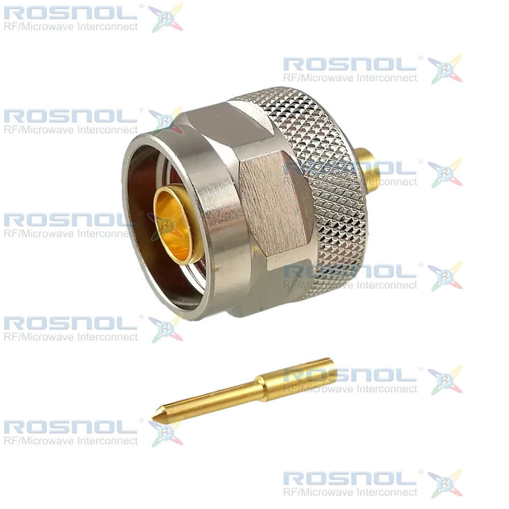 N Plug (Male) Straight Cable Connector for RSR-141, RSF-141, RSF-141-FEP, RSF-141-PVC, RG-402, BELDEN 1673A, BELDEN 1673J, DC-12GHz VSWR 1.20