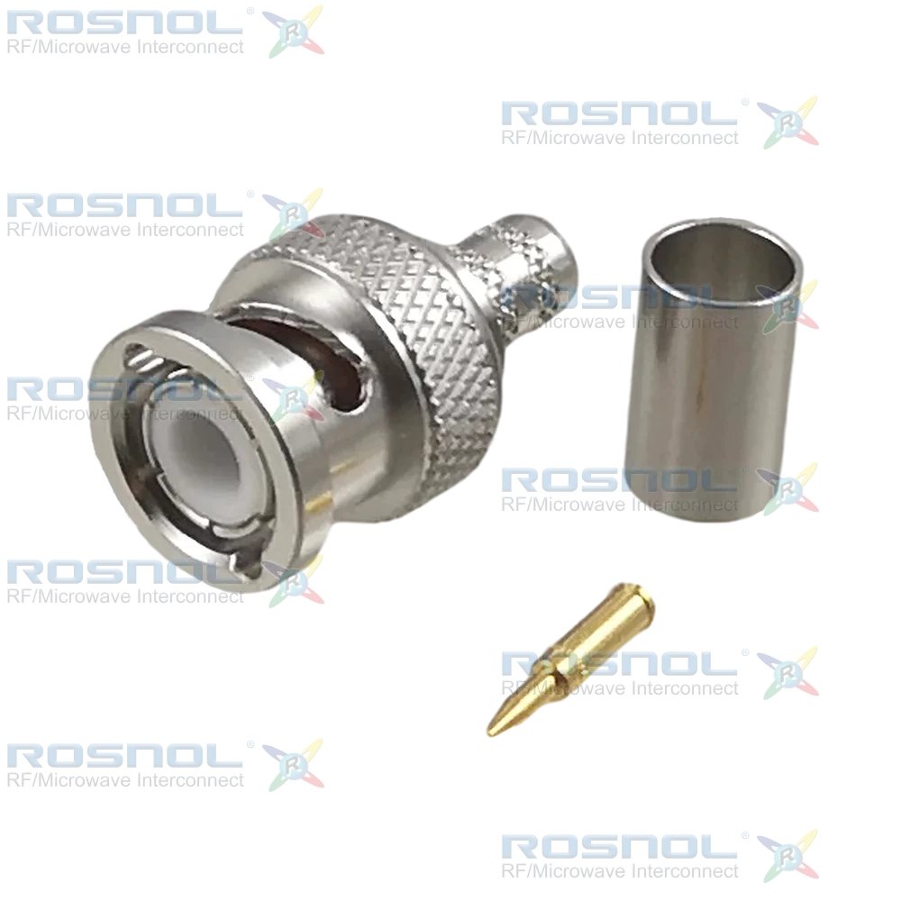 BNC Plug (Male) Straight Cable Connector for LMR-240, Belden H155, RNL-240, DC-4GHz VSWR1.20