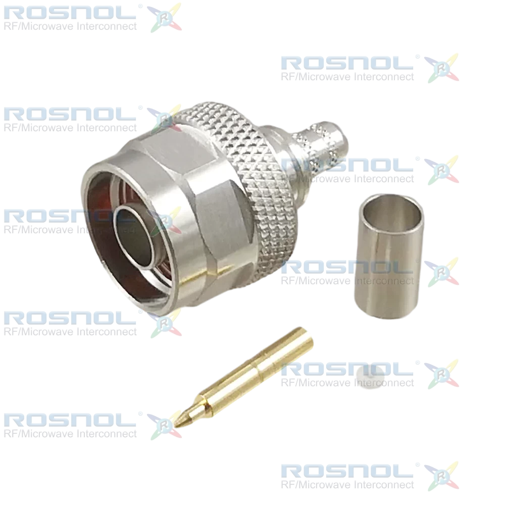 N Plug (Male) Straight Cable Connector for LMR-240, BELDEN H155, RNL-240,  DC -6 GHz VSWR 1.30