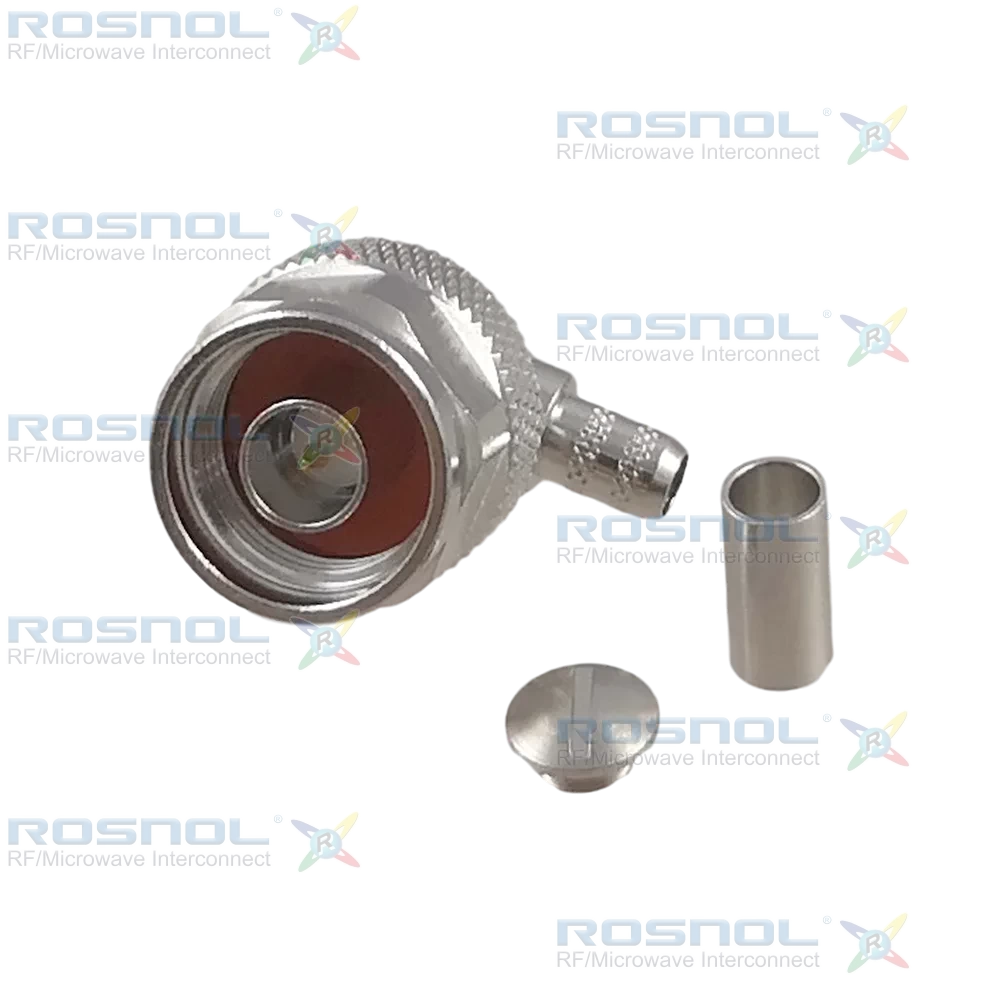N Plug (Male) Right-Angle Cable Connector for LMR 240, BELDEN H155, RNL-240, DC- 6GHz VSWR1.35