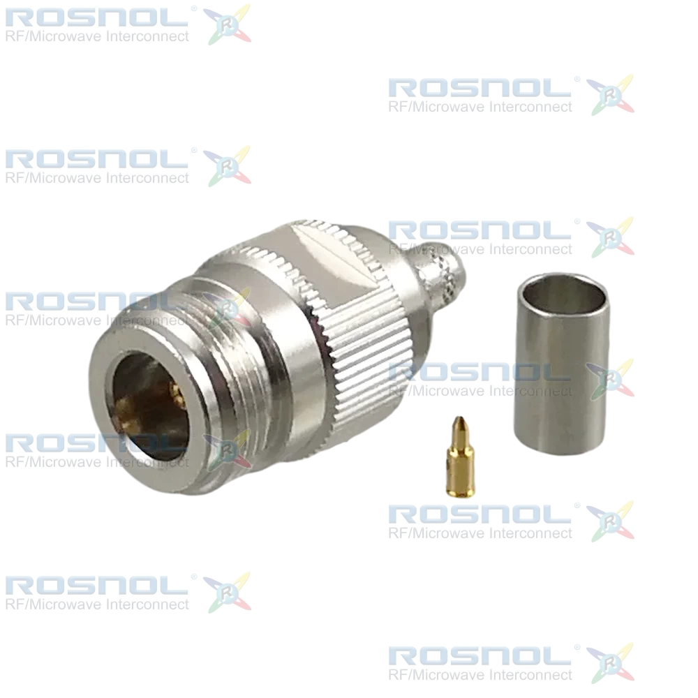 N Jack (Female) Straight Cable Connector for LMR 240, BELDEN H155, RNL-240, DC 6 GHz