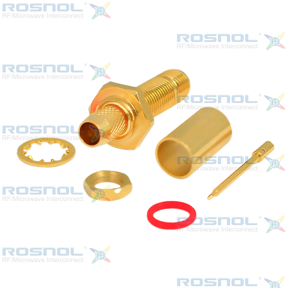 SMA R/P Jack (Female) Straight Bulkhead Cable Connector for LMR-240, BELDEN 7808A, BELDEN 9258, Belden H155, RNL-240, DC-6 GHz VSWR 1.30