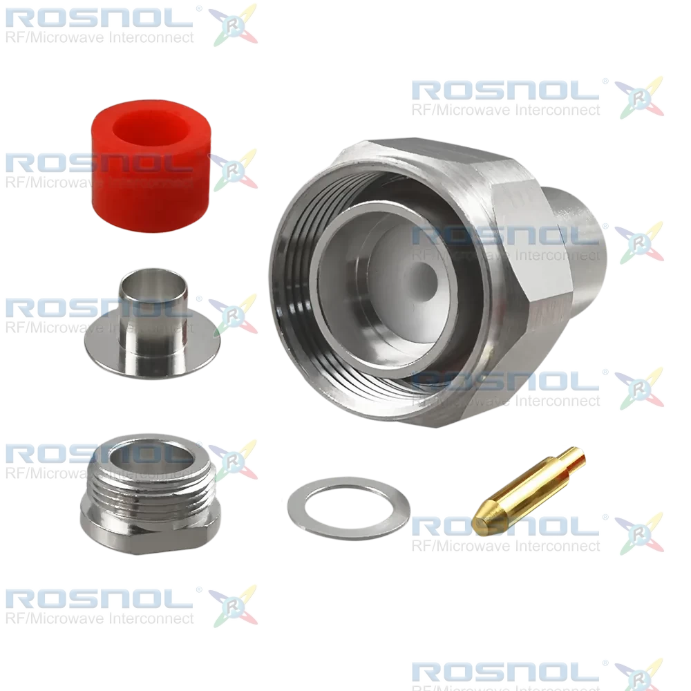 7/16 Plug (Male) Straight Cable Connector for LMR 400, RNL-400, RG-213, RG-214, DC to 6GHz VSWR1.30