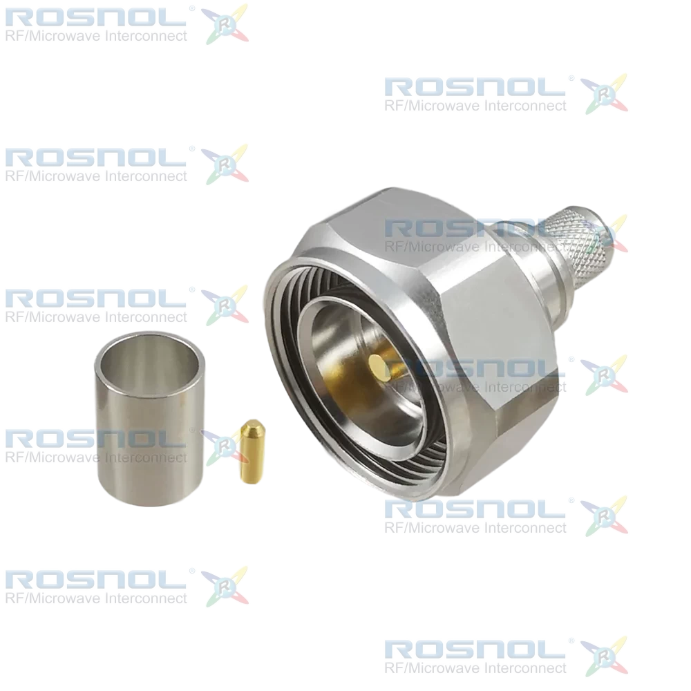 7/16 Plug (Male) Straight Cable Connector for LMR-400, RNL-400, RG-213, RG-8, DC to 7.5GHz VSWR1.30