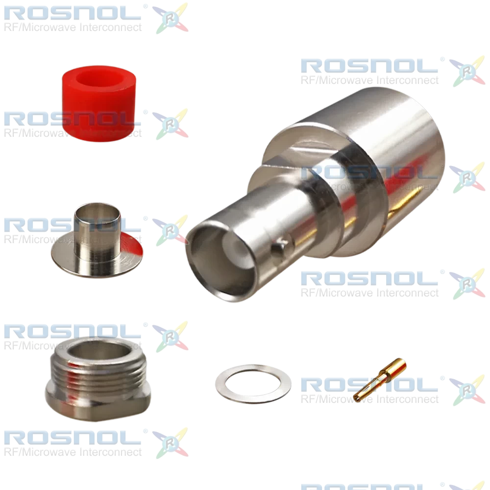 BNC Jack (Female) Straight Cable Connector for LMR 400, RNL-400, RG-213, RG-214, DC- 4 GHz VSWR 1.30