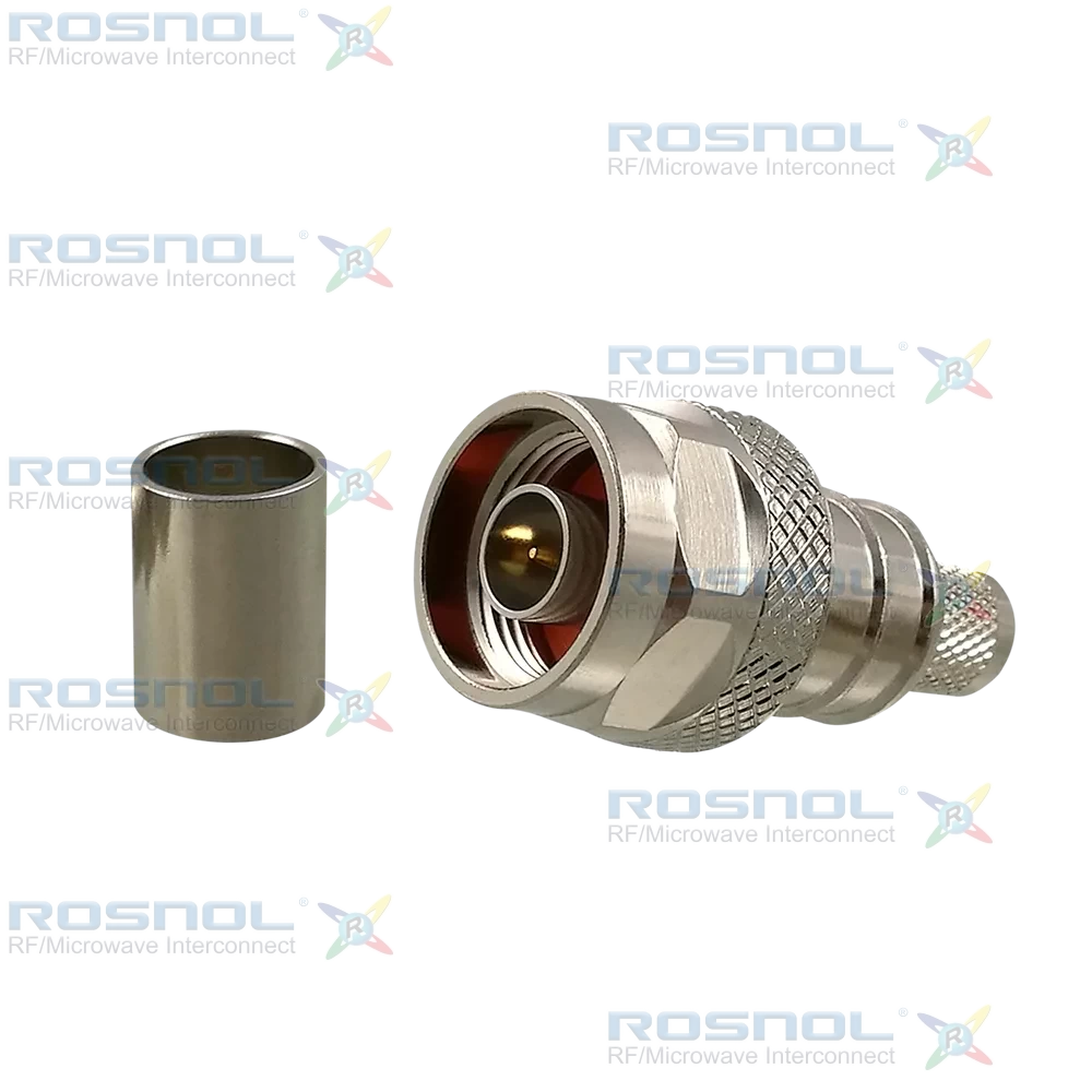 N Plug (Male) Straight Cable Connector for LMR-400, RNL-400, RG-213, RG-8, DC-8 GHz VSWR 1.25