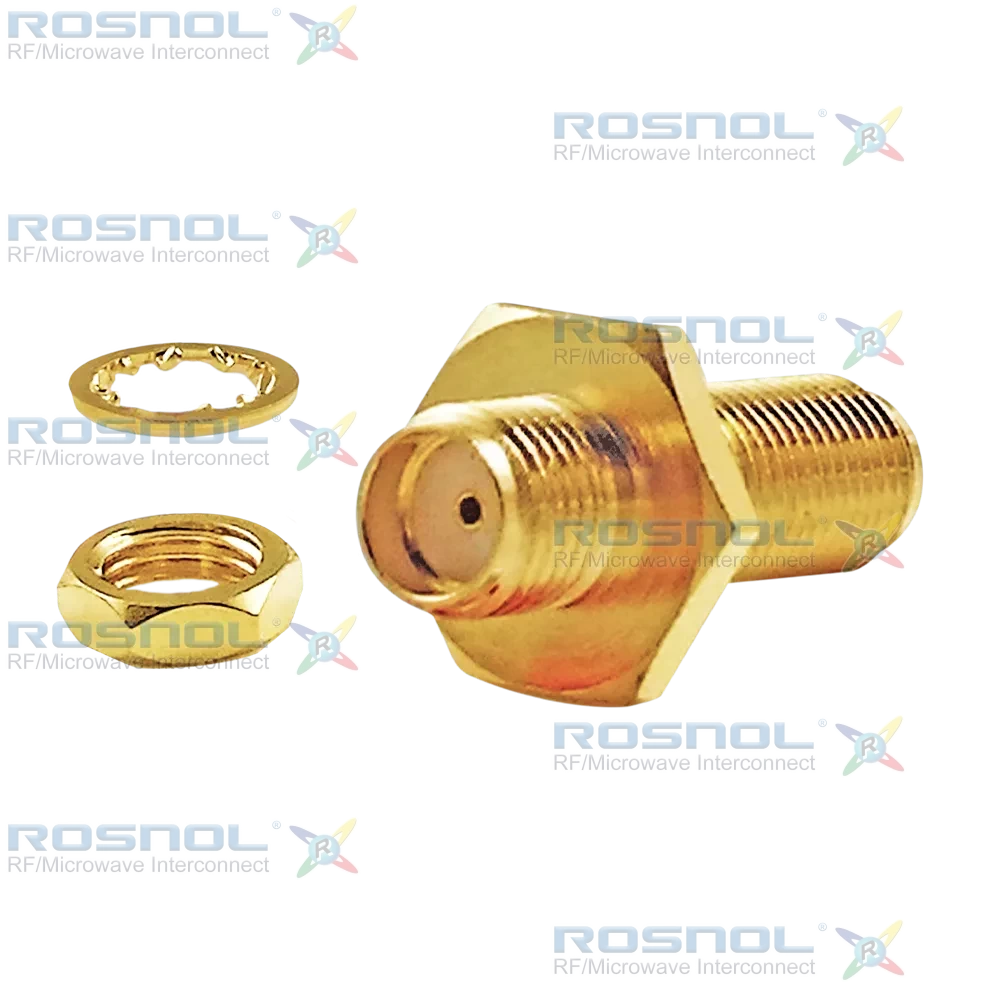 SMA Jack (Female) to SMA Jack (Female) Bulkhead Adapter, DC-18GHz VSWR 1.20