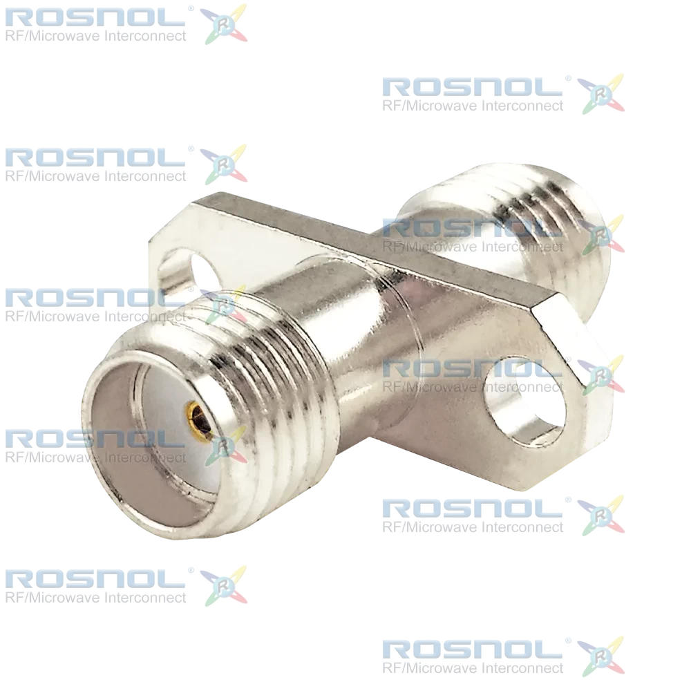 SMA Jack (Female) to SMA Jack (Female) 2-Hole Panel Adapter, DC-18GHz VSWR1.15