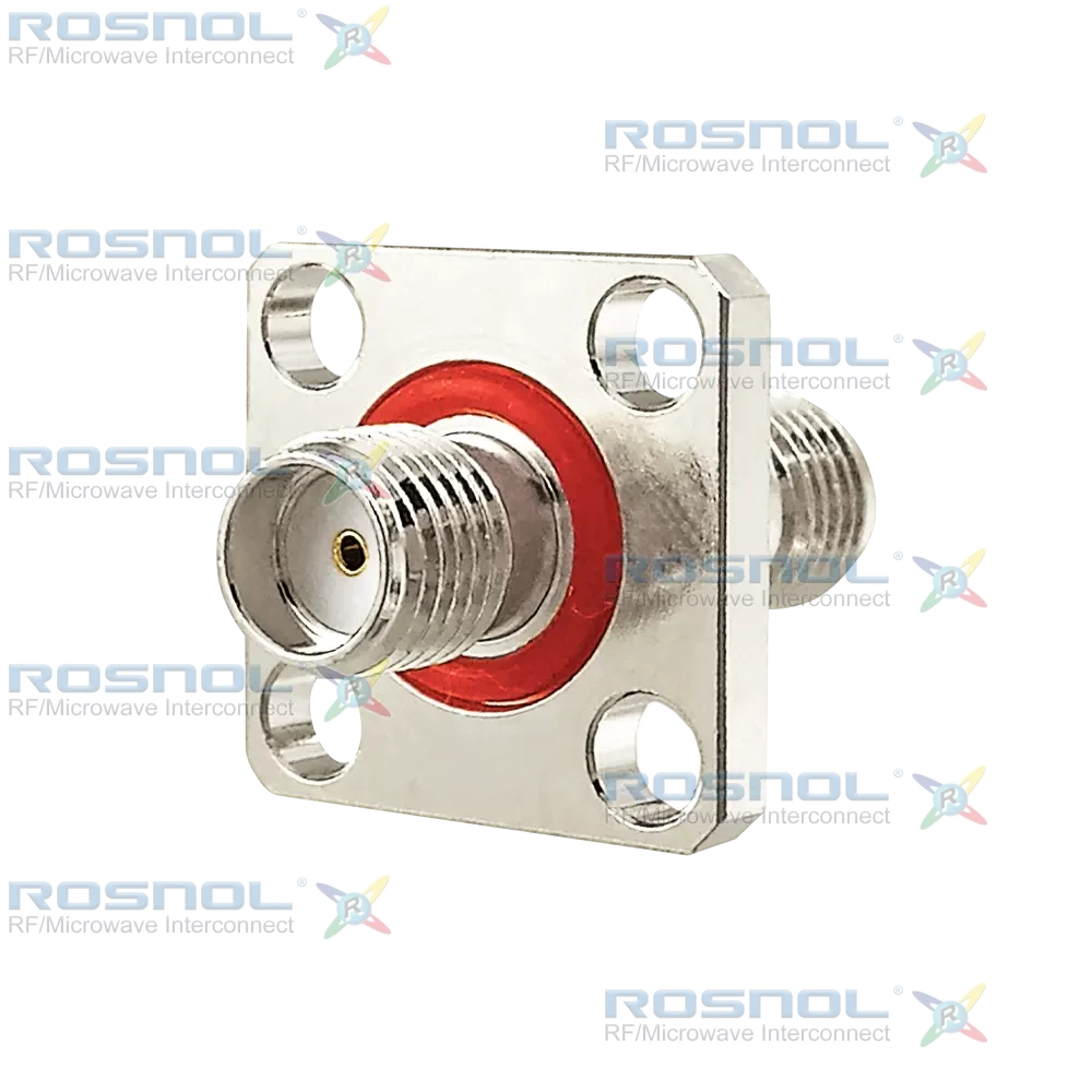 SMA Jack (Female) to SMA Jack (Female) 4-Hole Panel Adapter, DC-18GHz VSWR1.15