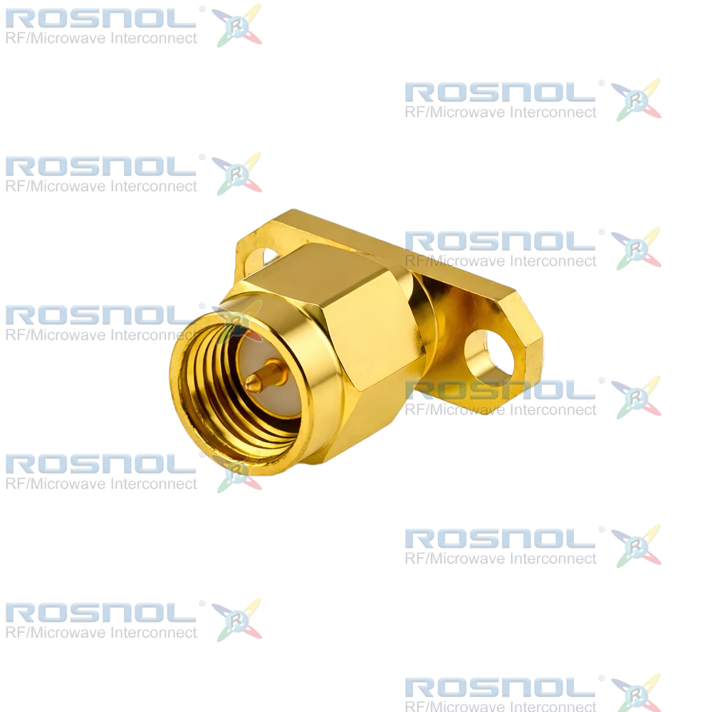 SMA Plug (Male) Straight Connector 2 Hole Flange, 12.22mm (.481 inch) DC-18GHz VSWR1.30