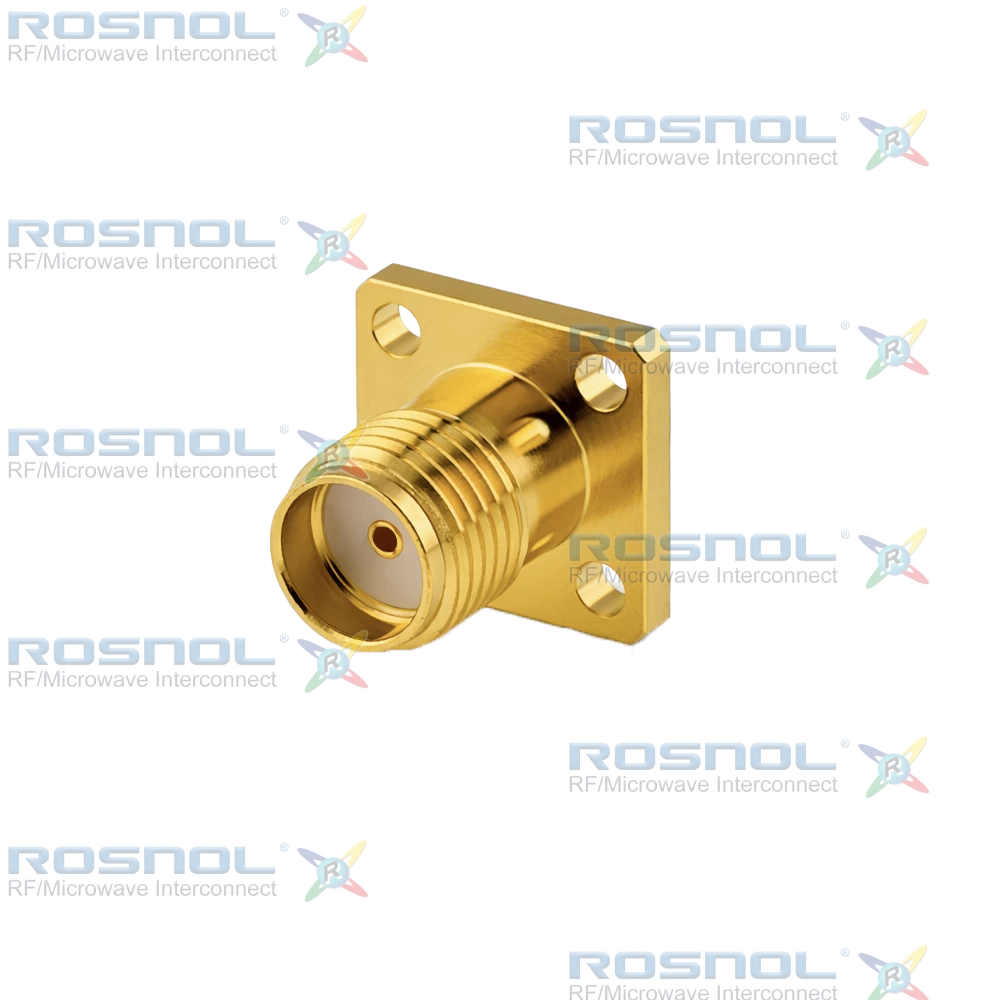 SMA Jack (Female) Straight Connector 4 Hole Flange, 6.35mm (.250 inch) DC-18GHz VSWR1.25