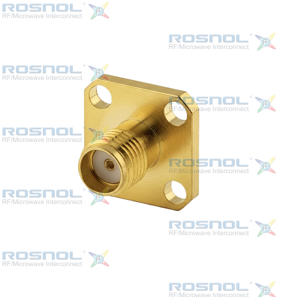 SMA Jack (Female) Straight Connector 4 Hole Flange, 8.8mm (.346 inch) DC-18GHz VSWR1.25