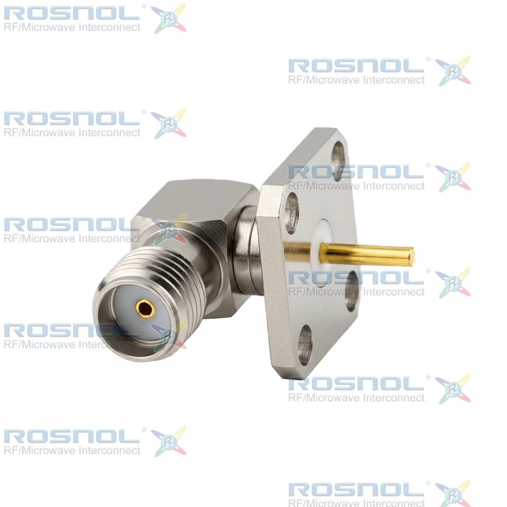 SMA Jack (Female) Right Angle Connector 4 Hole Flange, 8.64mm (.340 inch) DC-18GHz VSWR1.30