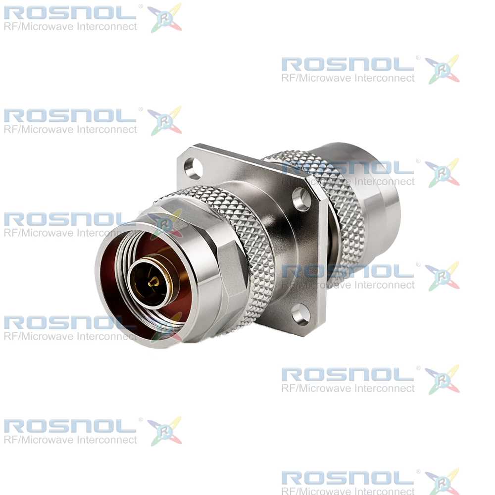 N Plug (Male) to N Plug (Male) Panel 4 Hole Flange Mount Adatper, DC-11GHz VSWR 1.20