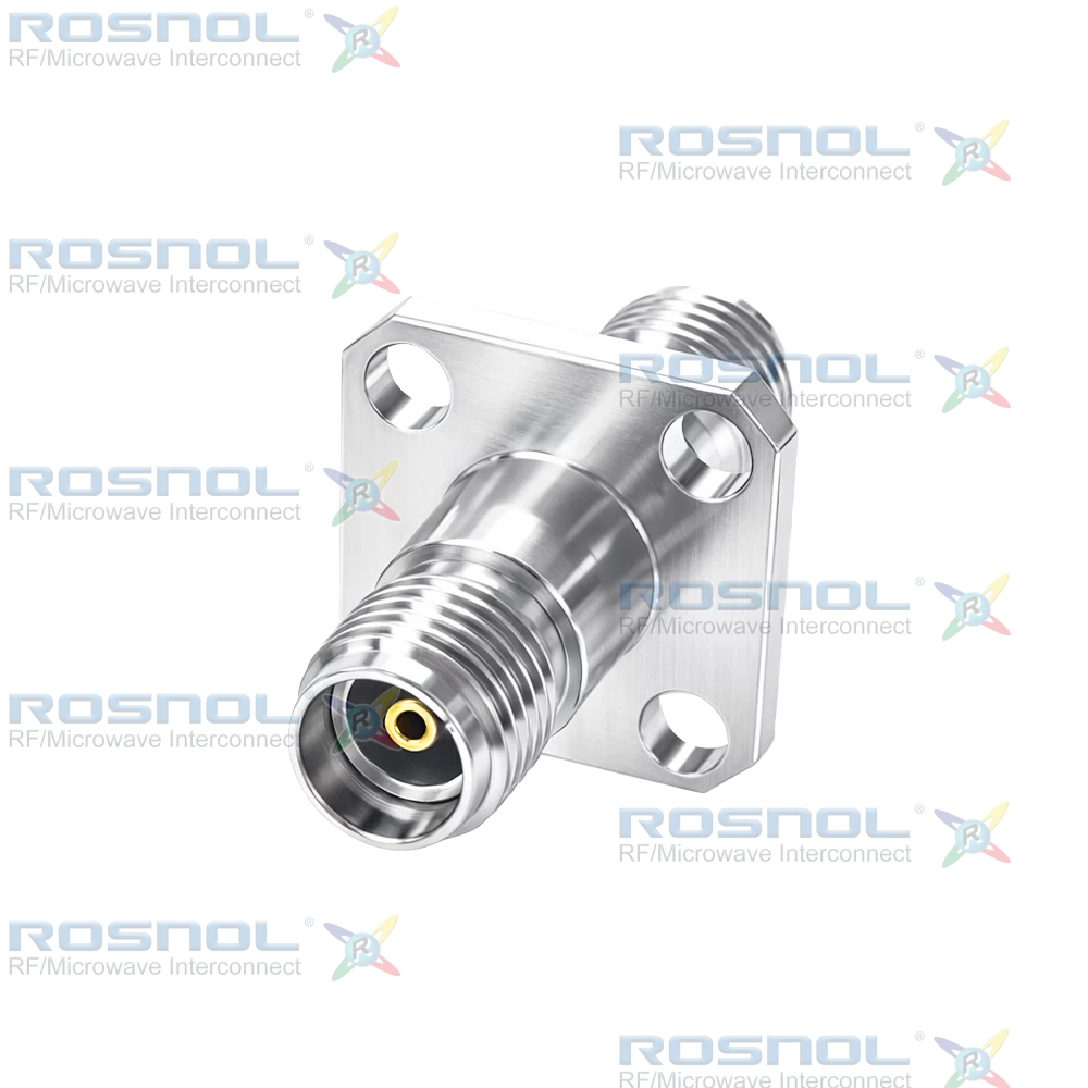 3.5mm Jack (Female) to 3.5mm Jack (Female) Panel 4 Hole Flange Mount Adapter, DC-34.5GHz VSWR 1.20