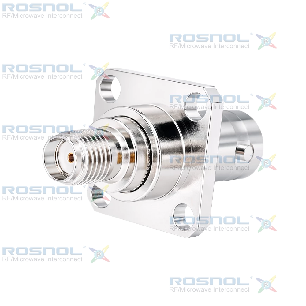 SMA Jack (Female) to BNC Jack (Female)  4 Hole Panel Adapter, DC-4GHz VSWR1.20