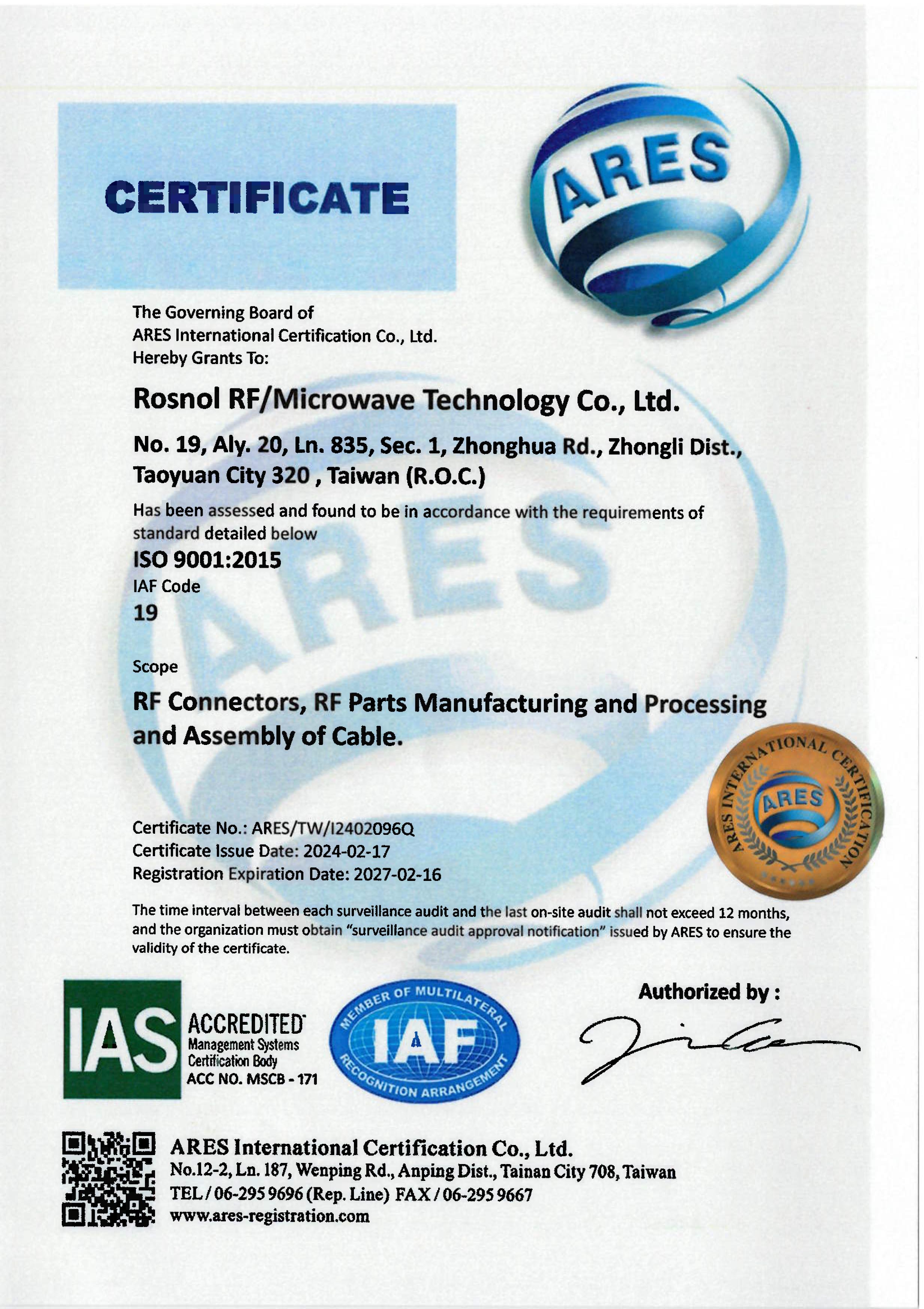 ROSNOL ISO 9001