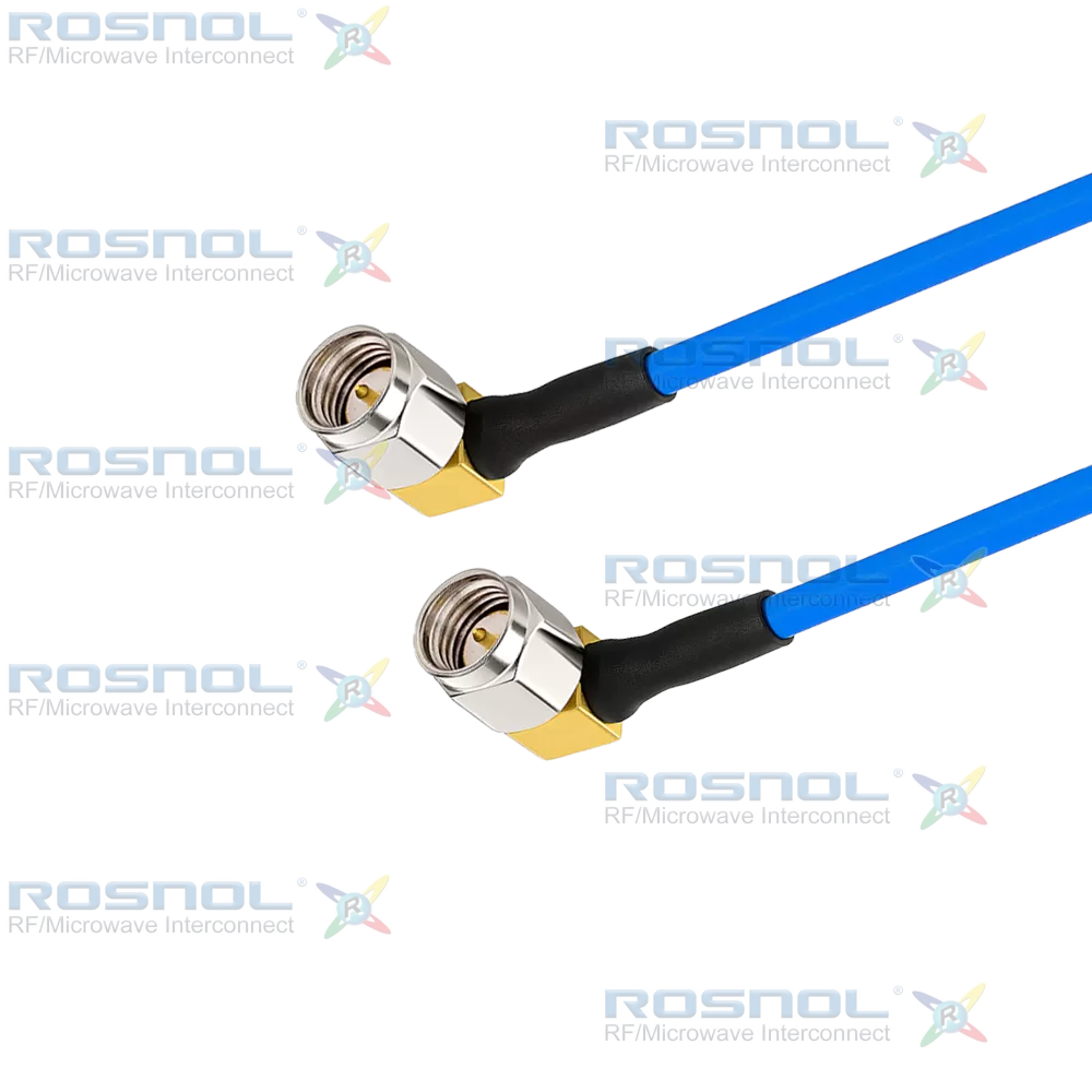 SMA Right Angle Plug (Male) to SMA Right Angle Plug (Male) Cable Assembly for ROSNOL EF405, DC-18GHz VSWR1.20