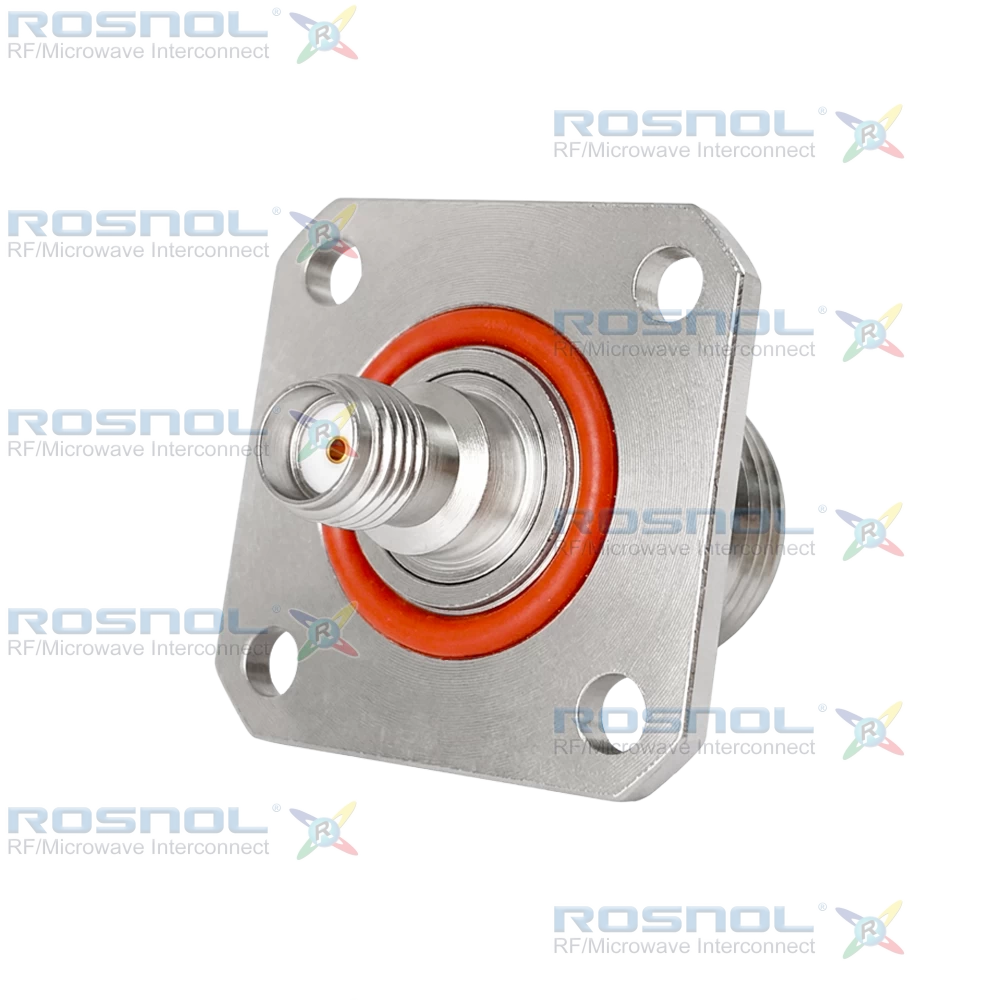 SMA Jack (Female) to N Jack (Female) 4-Hole Flange Adapter, DC-11GHz VSWR 1.15