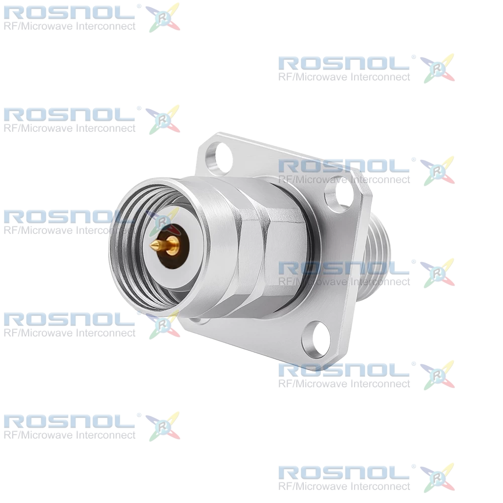 2.4mm Plug (Male) to 2.92mm Jack (Female) 4-Hole Panel Adapter, DC-40GHz VSWR 1.15