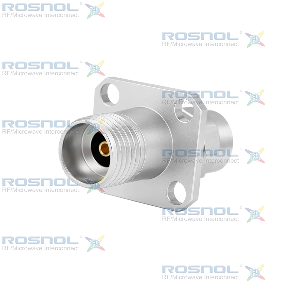 2.4mm Plug (Male) to 2.92mm Jack (Female) 4-Hole Panel Adapter, DC-40GHz VSWR 1.15