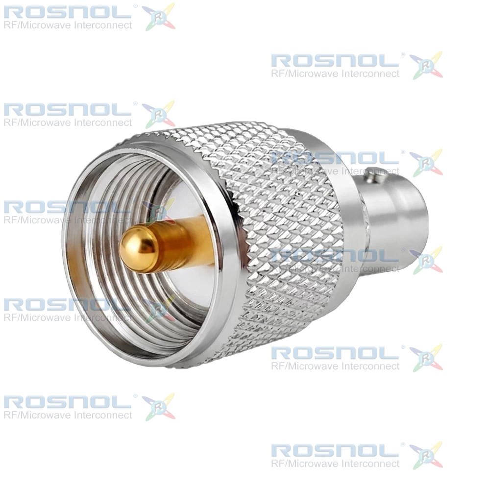 UHF Plug (Male) to BNC Jack (Female) Adapter, DC-300MHz VSWR 1.2