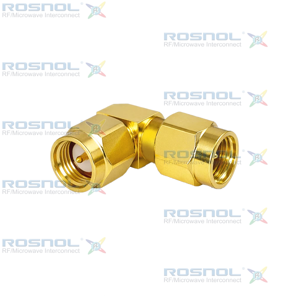 SMA Plug (Male) to SMA Plug (Male)  Miter Right Angle Adapter, DC-18 GHz VSWR 1.22