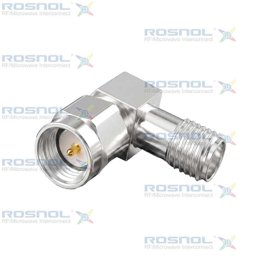 SMA Plug (Male) to SMA Jack (Female) Right-Angle Adapter, DC-18GHz VSWR 1.25