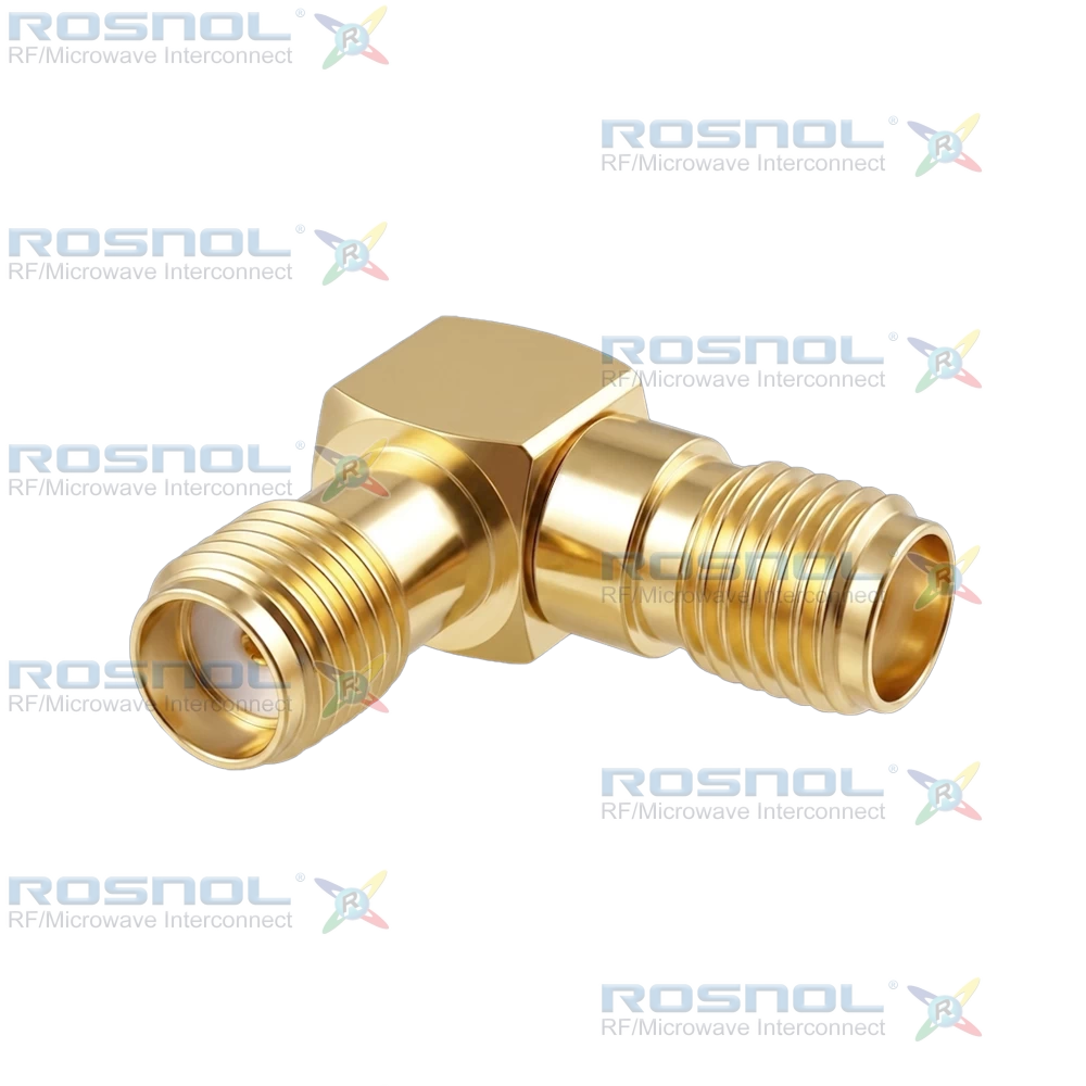 SMA Jack (Female) to SMA Jack (Female) Right-Angle Adapter, DC-18GHz VSWR 1.15