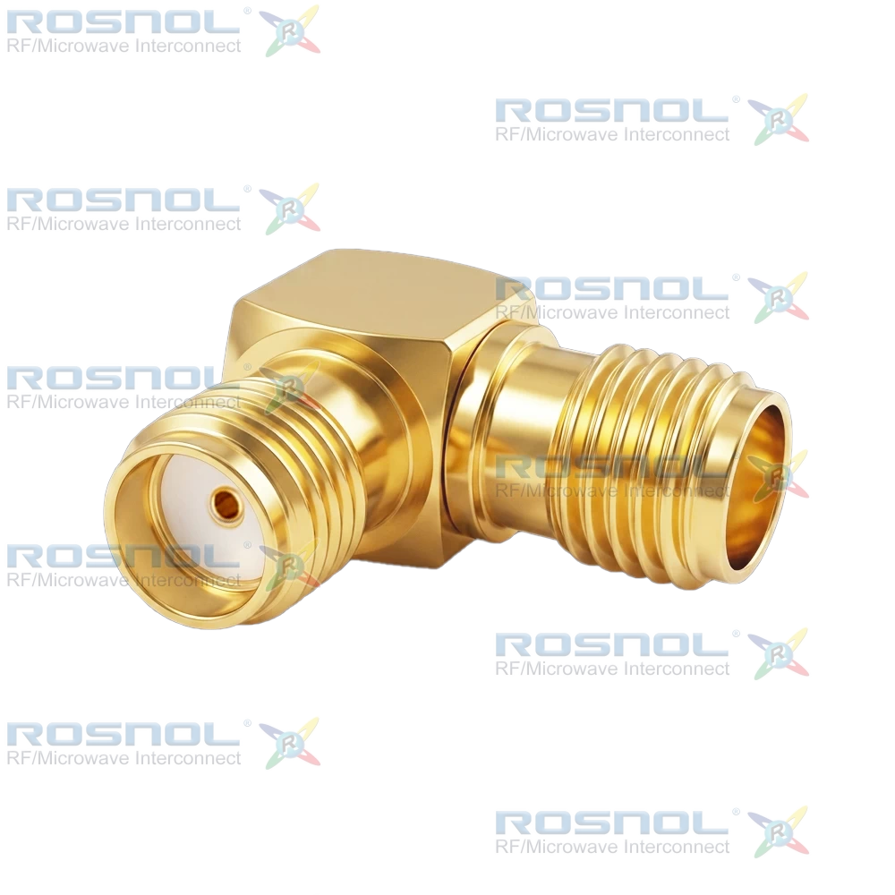 SMA Jack (Female) to SMA Jack (Female) Right-Angle Adapter, DC-18GHz VSWR 1.15