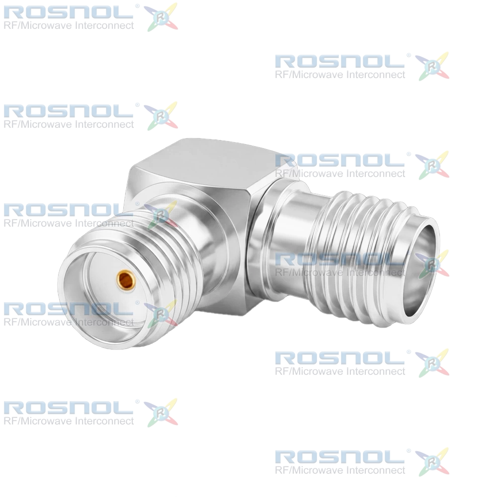 Precision SMA Jack (Female) to Precision SMA Jack (Female) Right Angle Adapter, DC-26.5GHz VSWR 1.20