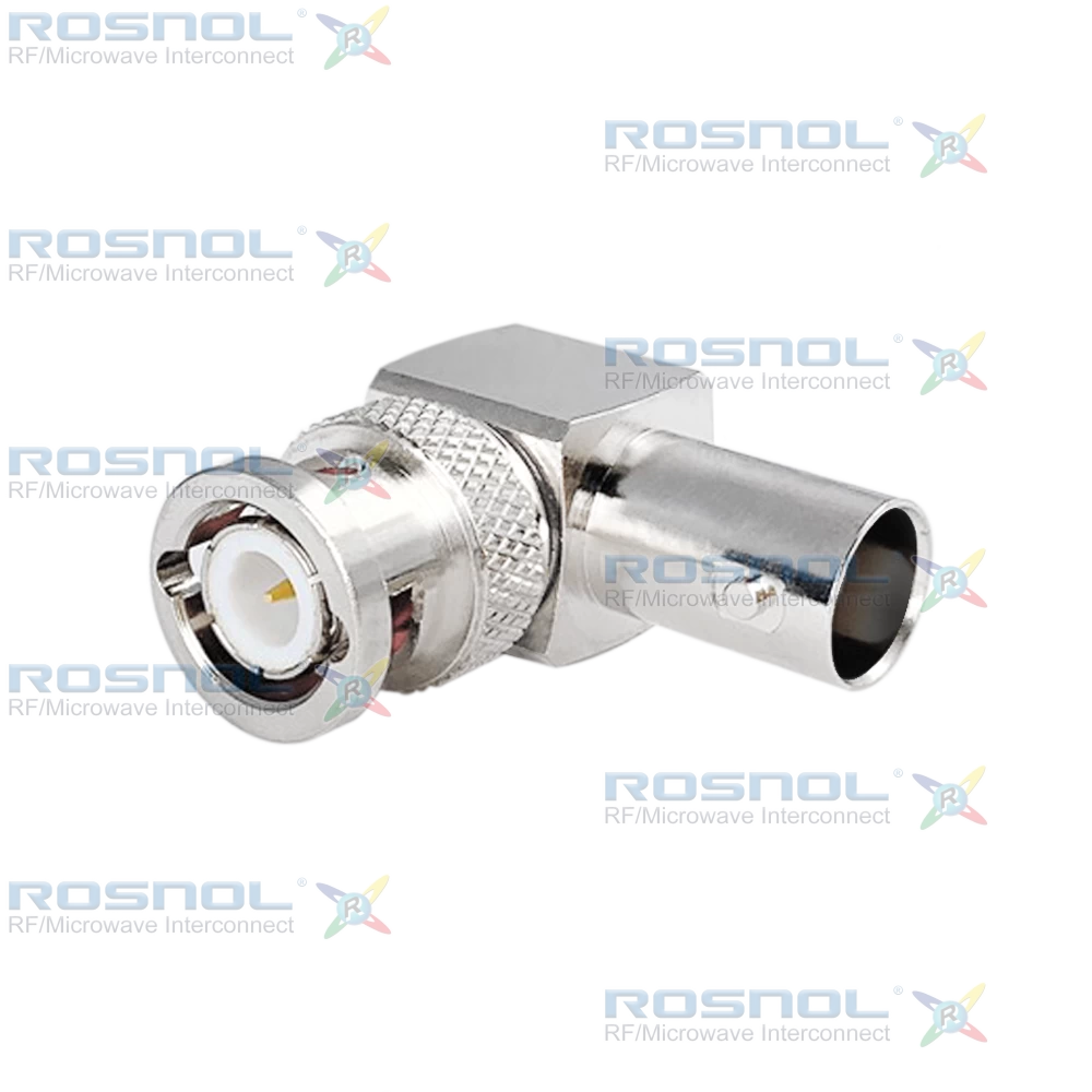 BNC Plug (Male) to BNC Jack (Female) Right Angle Adapter, DC-4GHz VSWR 1.25