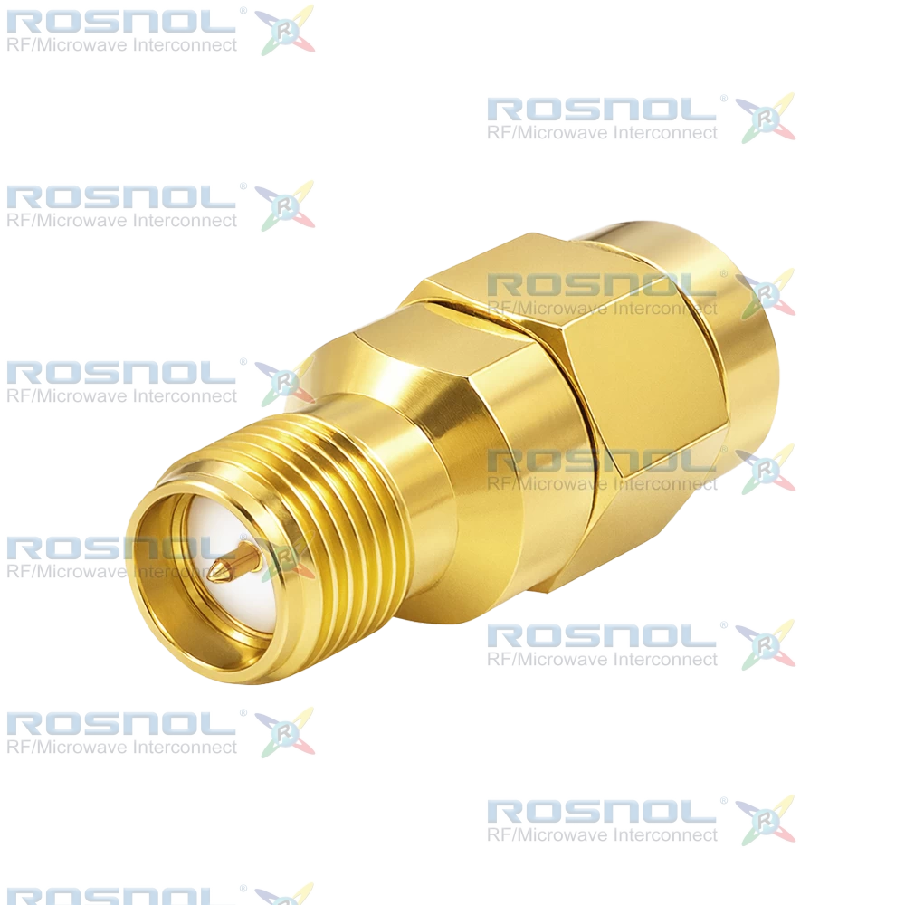 SMA Plug (Male) to SMA R/P Jack (Female) Adapter, DC-18GHz VSWR 1.20
