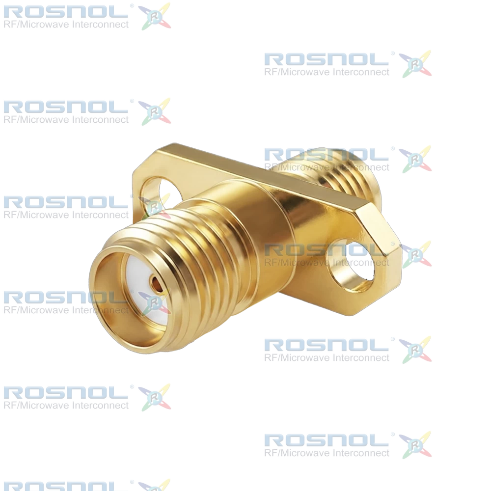 SMA Jack (Female) to SMA Jack (Female) 2-Hole Panel Adapter, DC-18GHz VSWR1.15
