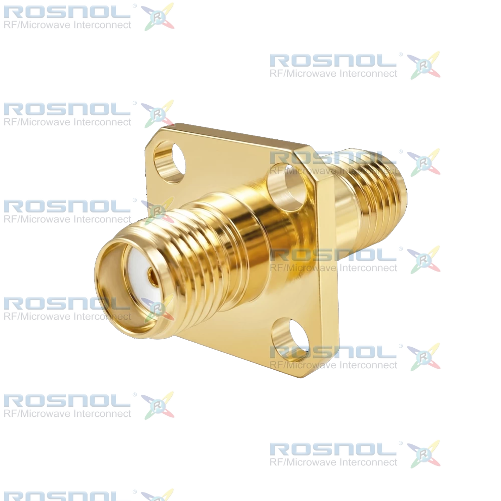 SMA Jack (Female) to SMA Jack (Female) 4-Hole Panel Adapter, DC-18GHz VSWR1.15