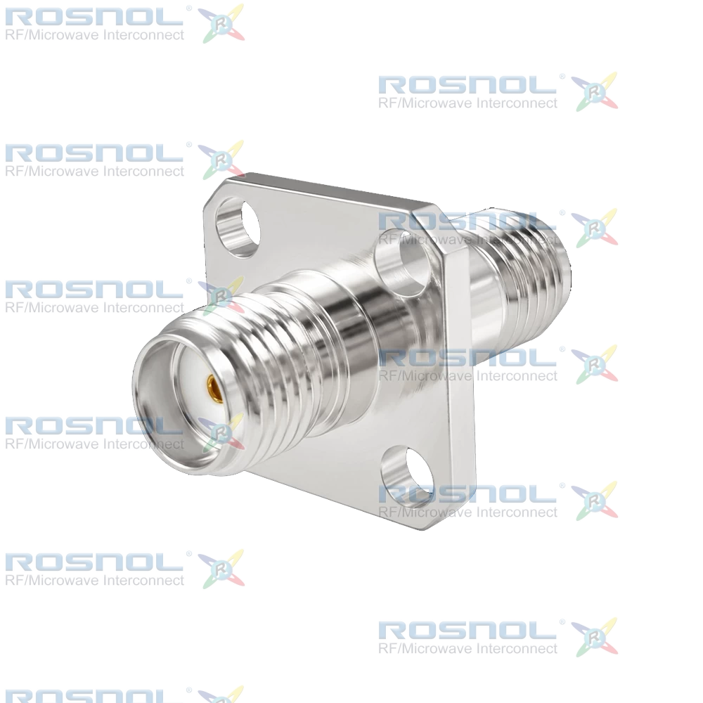SMA Jack (Female) to SMA Jack (Female) 4-Hole Panel Adapter, DC-18GHz VSWR1.15