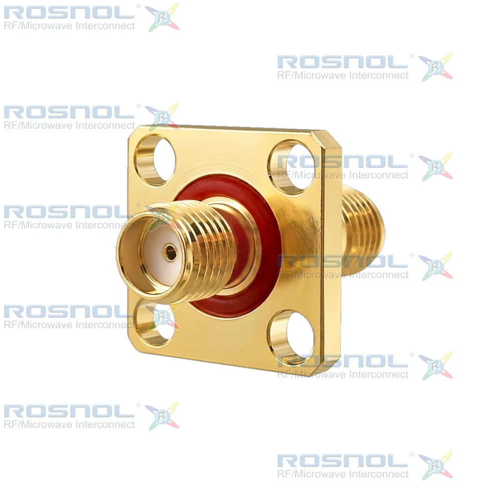 SMA Jack (Female) to SMA Jack (Female) 4-Hole Panel Adapter, DC-18GHz VSWR1.15