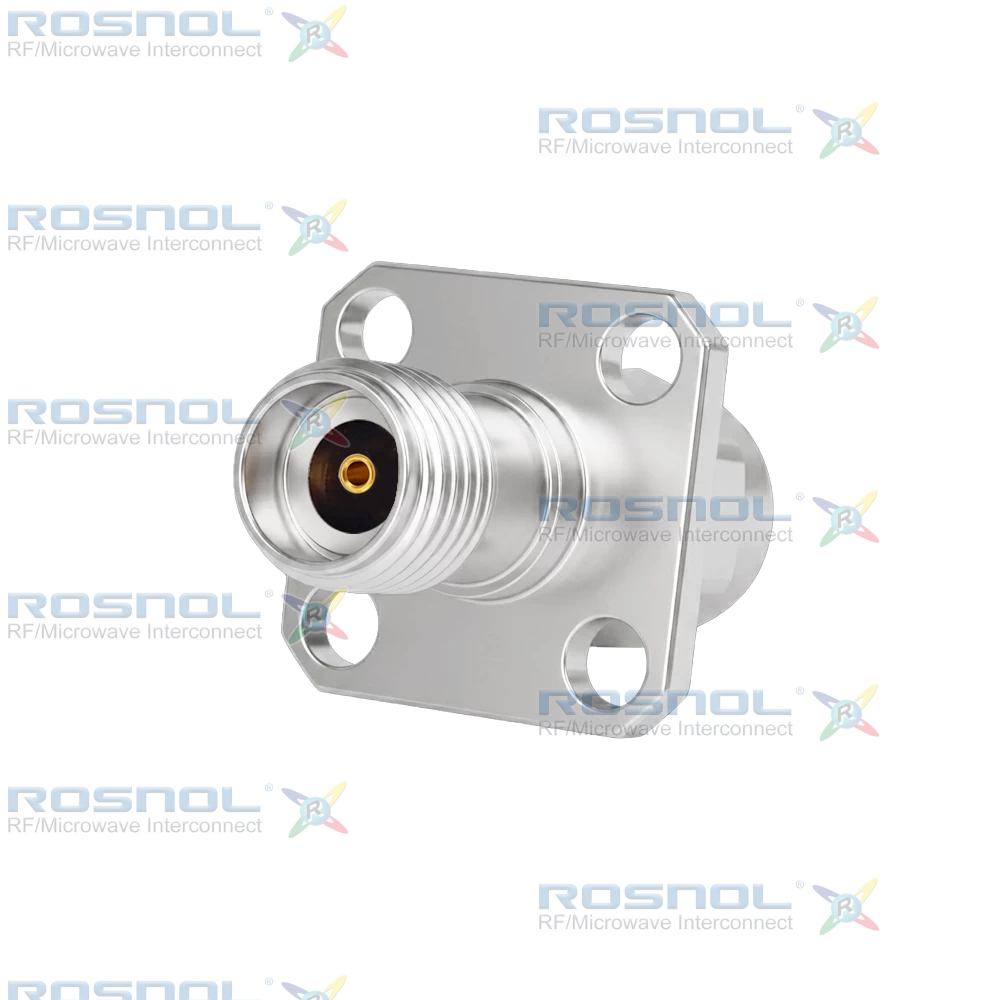 2.92mm Plug (Male) to 2.92mm Jack (Female) Panel 4 Hole Flange Mount Adapter, DC-40GHz VSWR 1.2