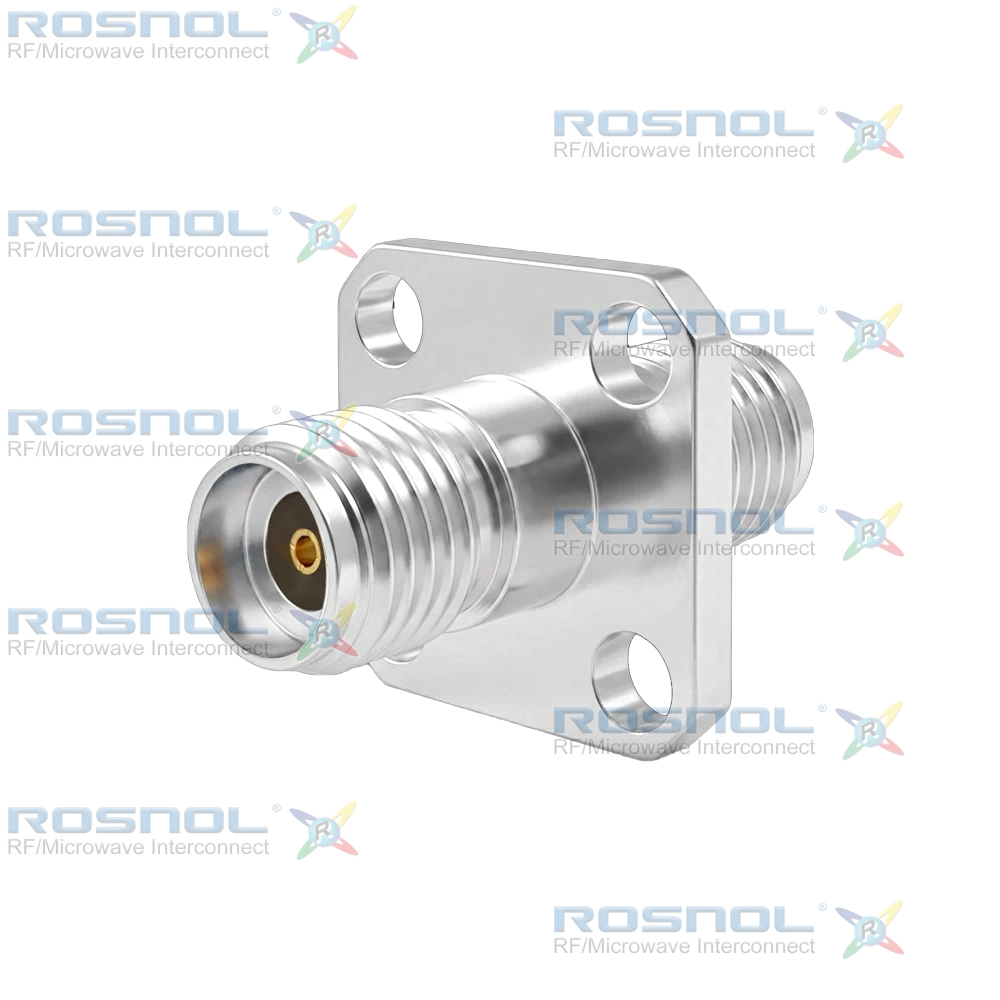 2.92mm Jack (Female) to 2.92mm Jack (Female) Panel 4 Hole Flange Mount Adapter, DC-40GHz VSWR 1.2