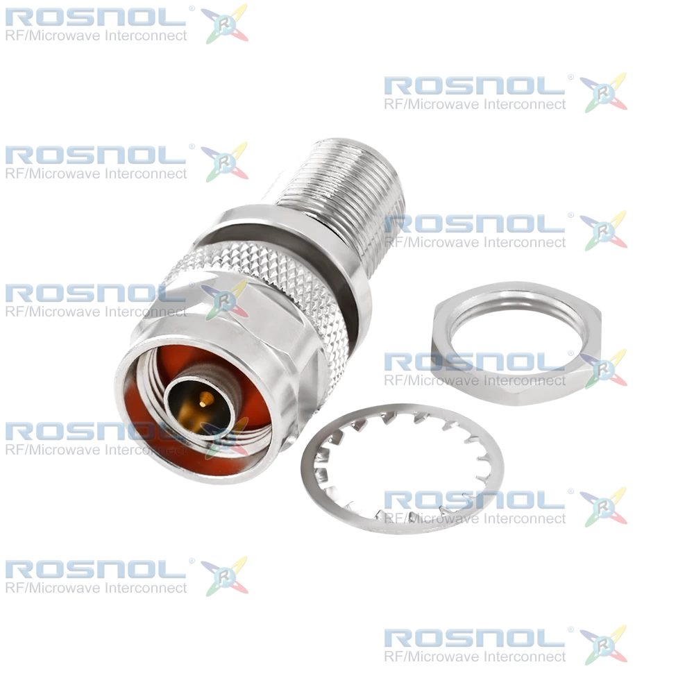 N Plug (Male) to N Jack (Female) Bulkhead Adapter, DC-12 GHz VSWR 1.2