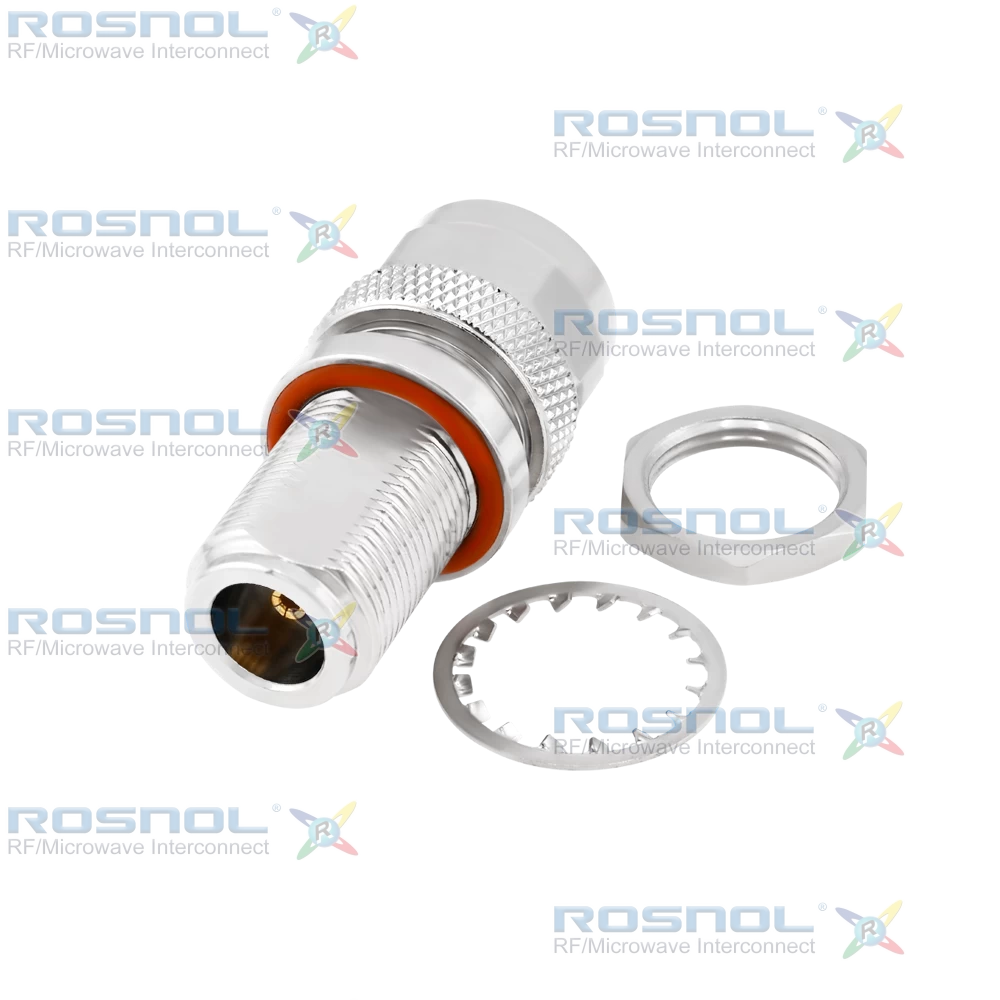 N Plug (Male) to N Jack (Female) Bulkhead Adapter, DC-12 GHz VSWR 1.2