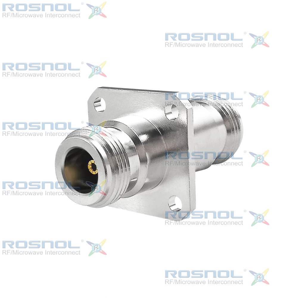 N Jack (Female) to N Jack (Female) Panel 4 Hole Flange Mount Adatper, DC-11GHz VSWR 1.15