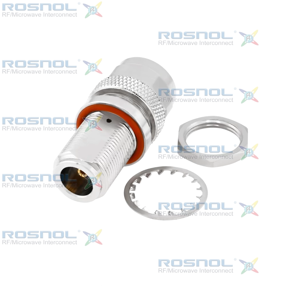 N Plug (Male) to N Jack (Female) Bulkhead Adapter, DC-12 GHz VSWR 1.2